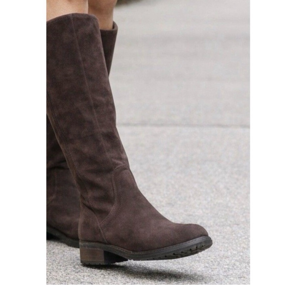 UGG brown suede riding knee high Seldon boots zip up 8.5 - Picture 4 of 16